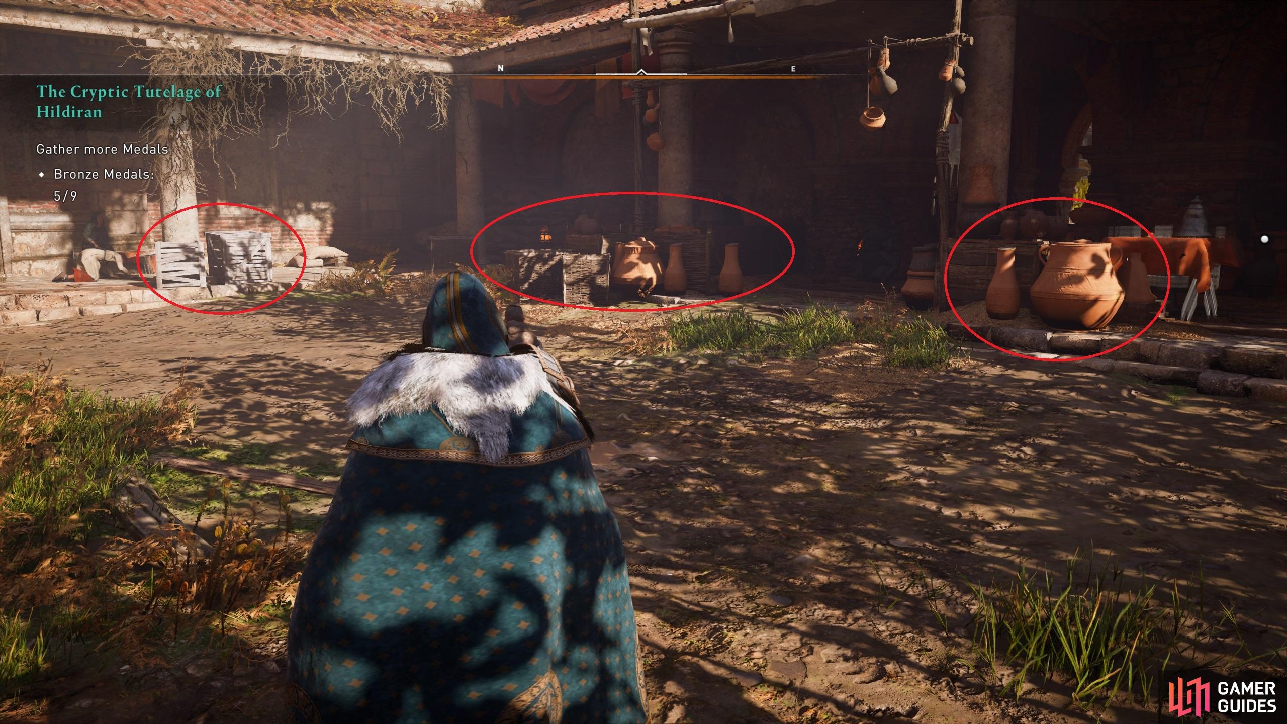 You&rsquo;ll find plenty of breakable objects in the form of pots, urns, boxes, and fences in the marketplace of Ledecestre.