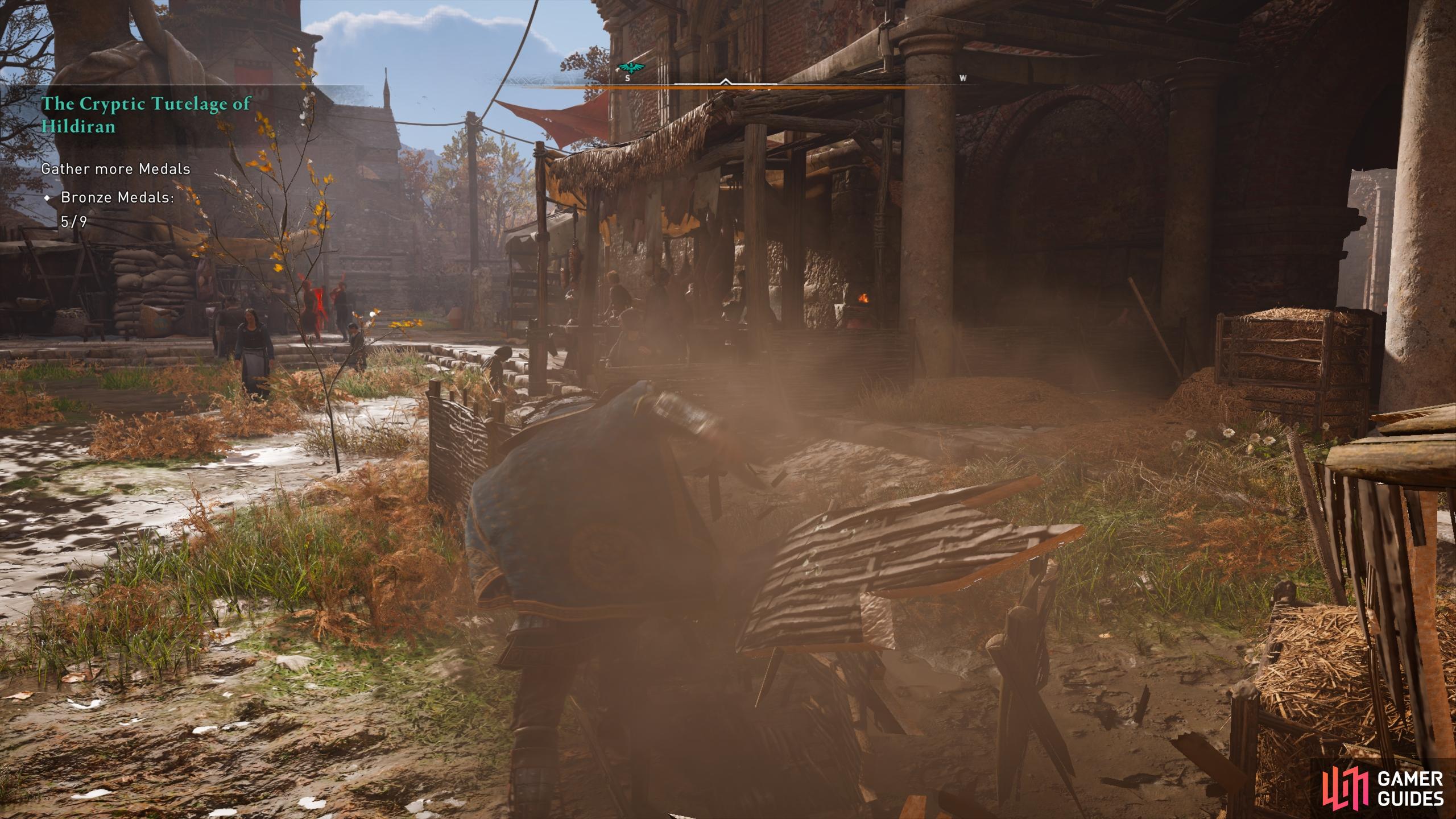 Once you have the Sprint Bash skill, sprint at the objects to break through them.