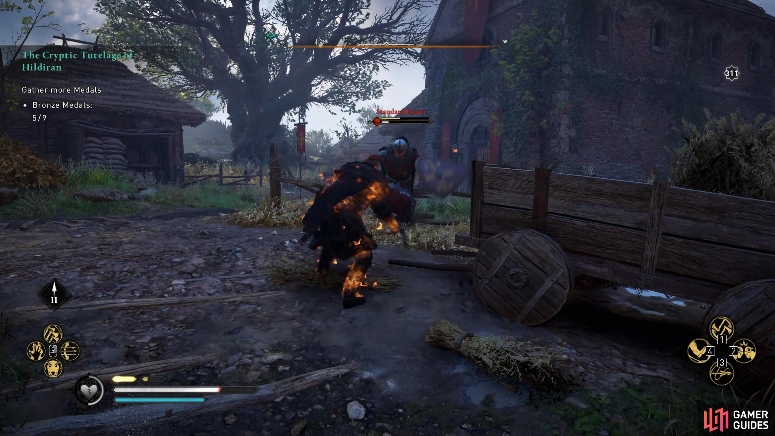Once you&rsquo;re on fire, finish off the Standard Bearer as quickly as possible.