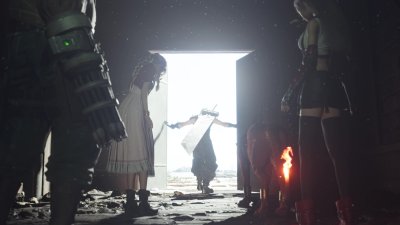 Cloud, Aerith, Tifa and Barrett.