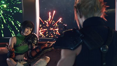 Yuffie and Cloud at the Gold Saucer