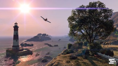 Aerobatics around the lighthouse