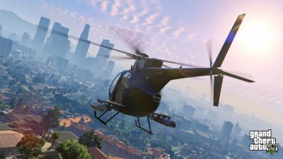 Buzzard flies over los santos
