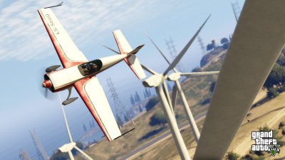 flying through a wind farm