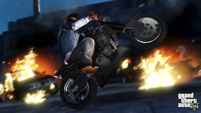 Franklin does a wheelie