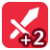 "Strength +2" icon