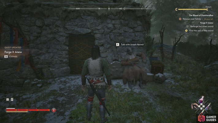 Ask the Uriash Hermit to forge the sword