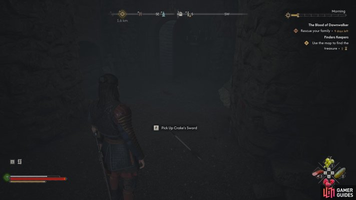 Pick up Crake's Sword