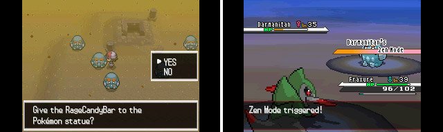Use a RageCandyBar on a statue to transform it into a Pokemon: Darmanitan!