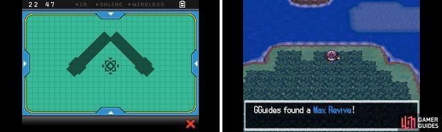 The left screen is what shows when you&rsquo;re standing on an item.