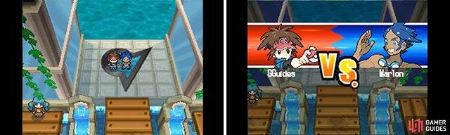 Gym Leader Marlon uses powerful Water-variant Pok&eacute;mon.