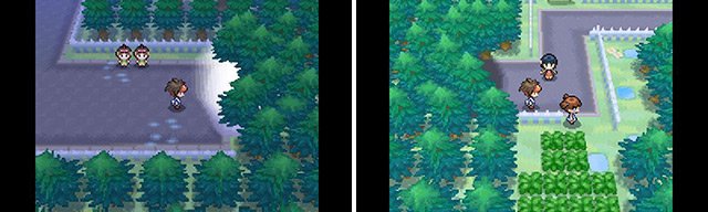 The outside area has different kinds of Pok&eacute;mon to find.