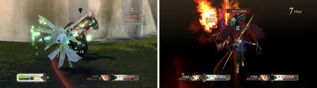 Armatize with Dezel to exploit the enemy&rsquo;s weakness (left). Be careful of the undead&rsquo;s lethal spell, Soul Siphon (right).