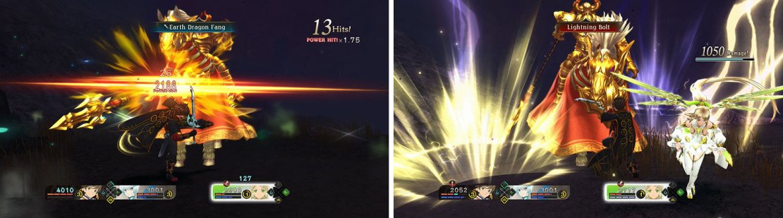 Exploit Odin&rsquo;s weaknesses to try and keep him from attacking (left) while avoiding Odin&rsquo;s spear and Lightning Bolt attacks (right).