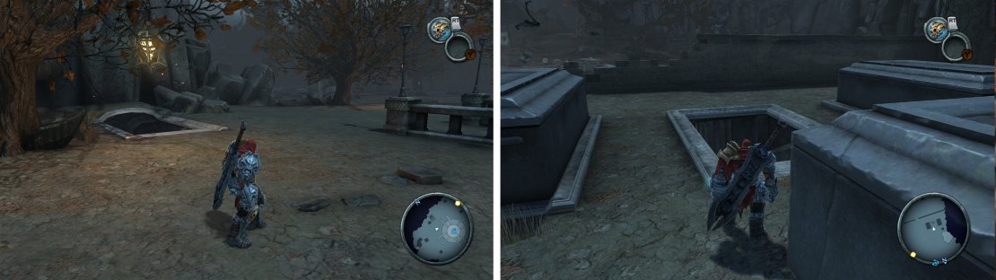In the tombs to the north (left) and south (right) of Vulgrim you&rsquo;ll find Artefacts.