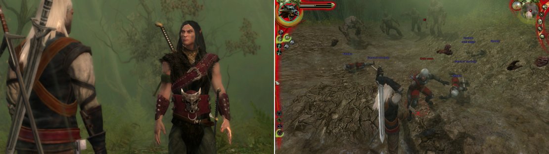 Yaevinn, the leader of the local Scoia&rsquo;tael (left) seeks to ambush the Order. Either take command of the Order patrol for an injured Seigfried, or lead Yaevinn&rsquo;s Scoia&rsquo;tael (right)