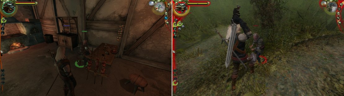 Pay Gramps a visit to find out about his&hellip; unsavory diet (left). If your Geralt&rsquo;s perception on monster is more figurative than literal, eliminate the cannibal (right).