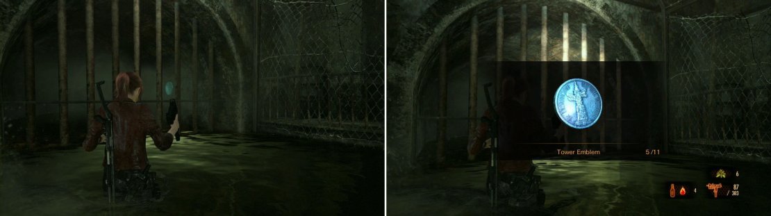 Shoot the Tower Emblem from behind the bars! Knife just won&rsquo;t reach!