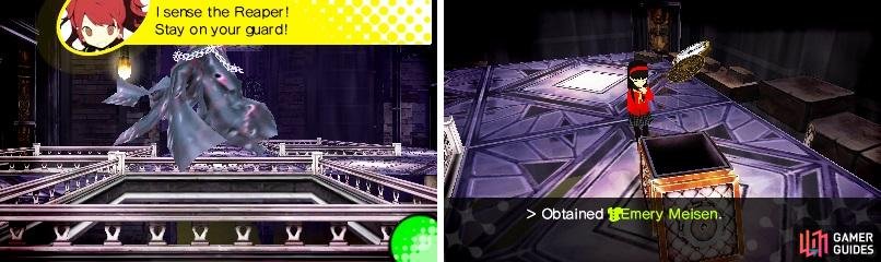 Don&rsquo;t worry about The Reaper here (left), as you can simply go straight after the chest (right) in the very small room without having to fight it.