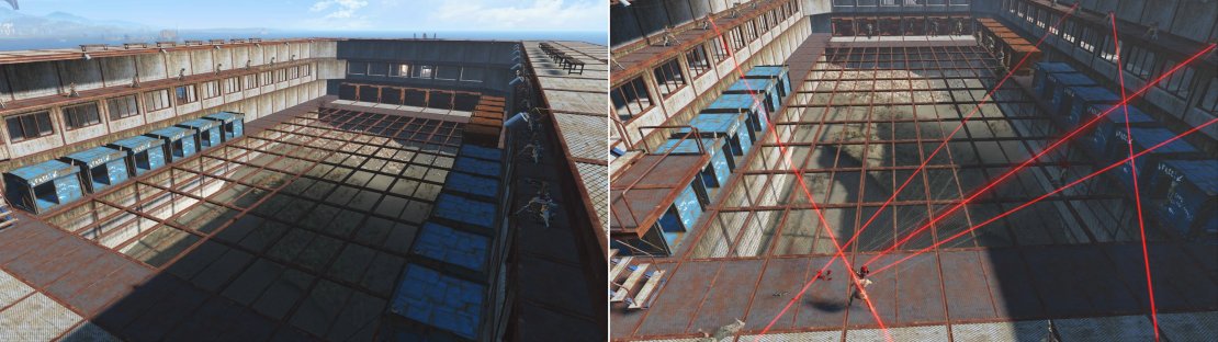 Building a massive arena for fights isn&rsquo;t necessary&hellip; (left) but it sure can be fun! (right)