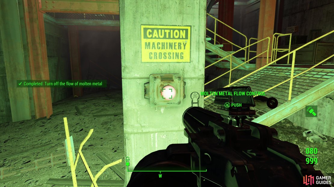 First, press the &ldquo;Molten Metal Flow Control&rdquo; button,