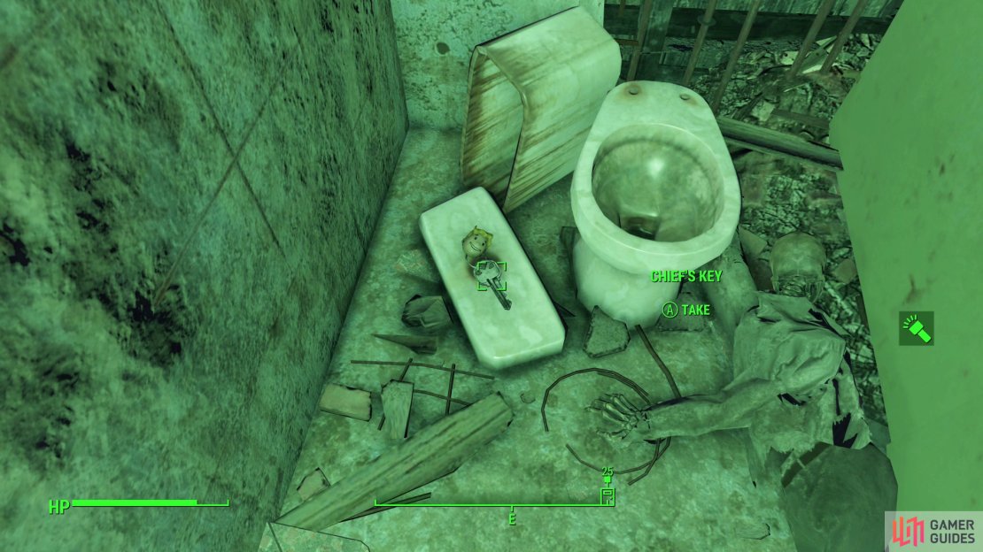 Grab the Chief&rsquo;s Key from the bathroom to bypass the lock on the door to the chief&rsquo;s office.