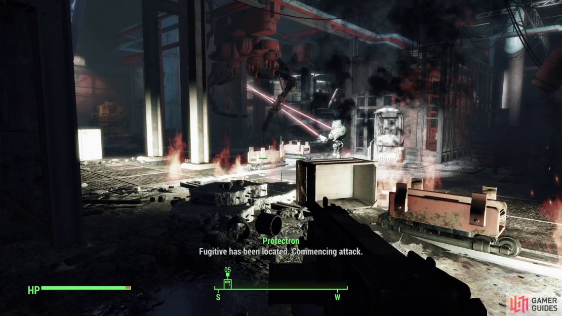 You can activate a Protectron to draw fire.