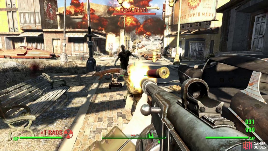 You&rsquo;ll find Raiders, Feral Ghouls and, later on, a Behemoth in Lexington - be careful not to get caught in the crossfire.
