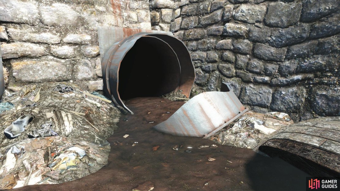 At the end of a canal north of Taffington Boathouse you&rsquo;ll find a sewage pipe leading to Malden Drainage.
