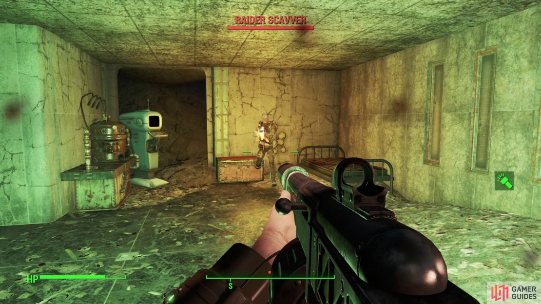 On the upper floor you&rsquo;ll find a ghoulified Raider - likely the highest level specimen in this zone,
