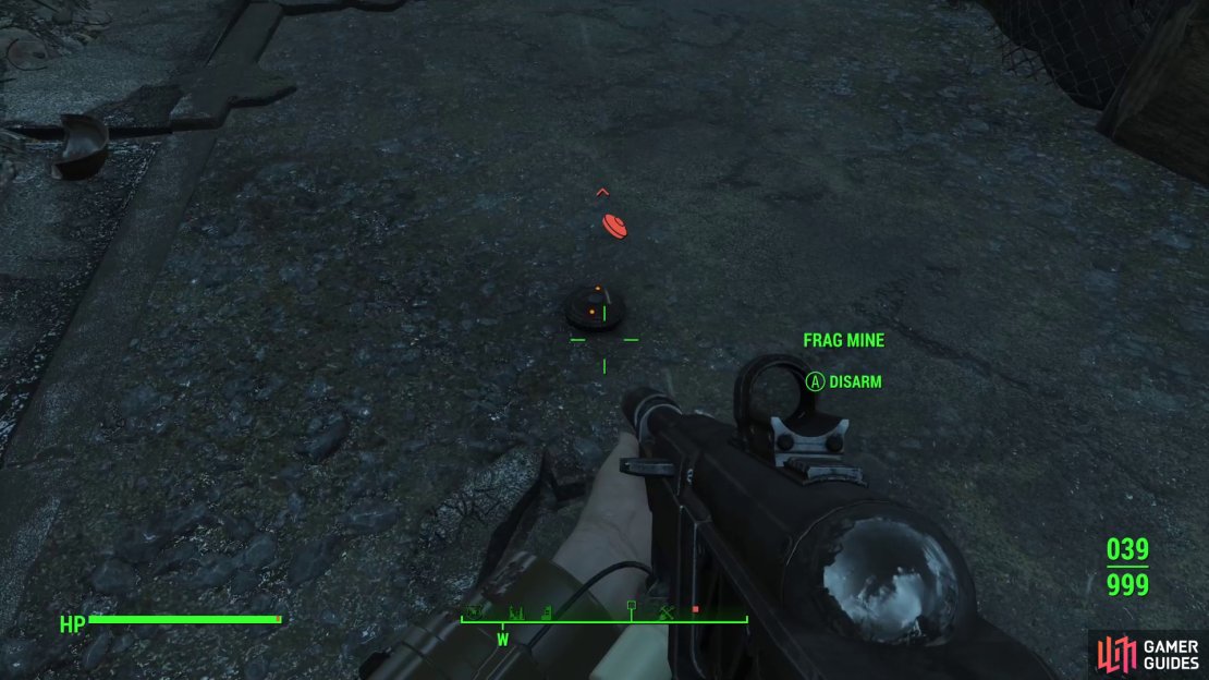 Surrounding the raider camp you&rsquo;ll find numerous Frag Mines.