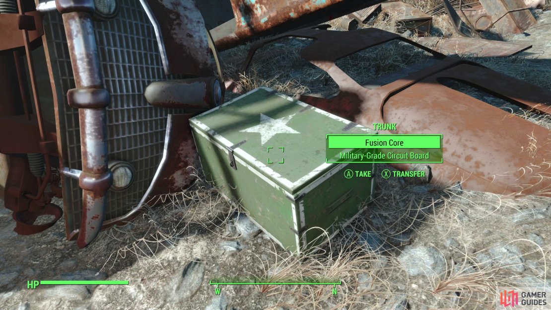 Loot a trunk to score a Fusion Core,