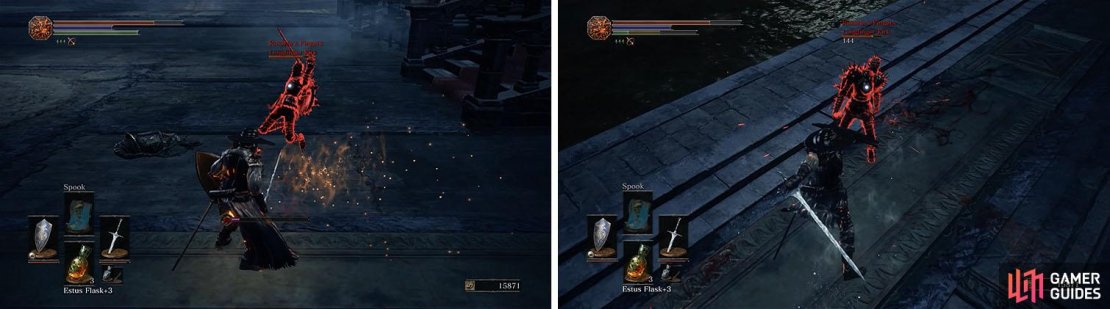 Avoid Longfinger Kirk&rsquo;s jumping attack and lay into him with a long combo.
