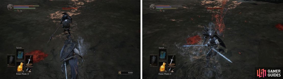 Roll past Horace&rsquo;s attacks and use combos to take him down quickly.