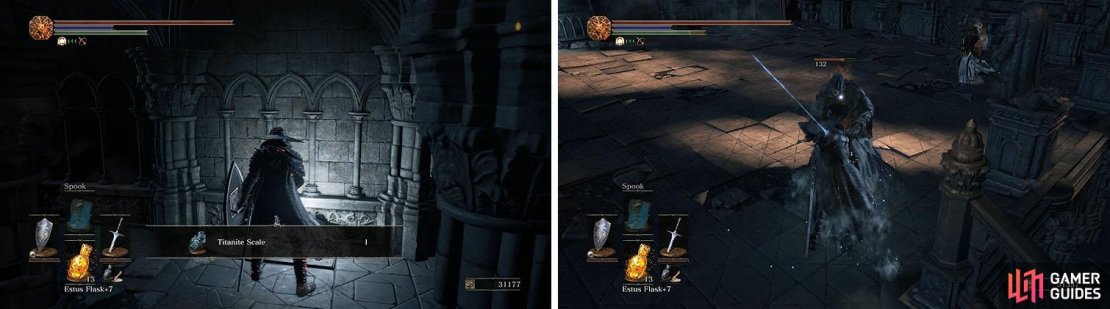 Head back through the Consumed King&rsquo;s Garden to a side room with a Titanite Scale and some Lothric Priests.