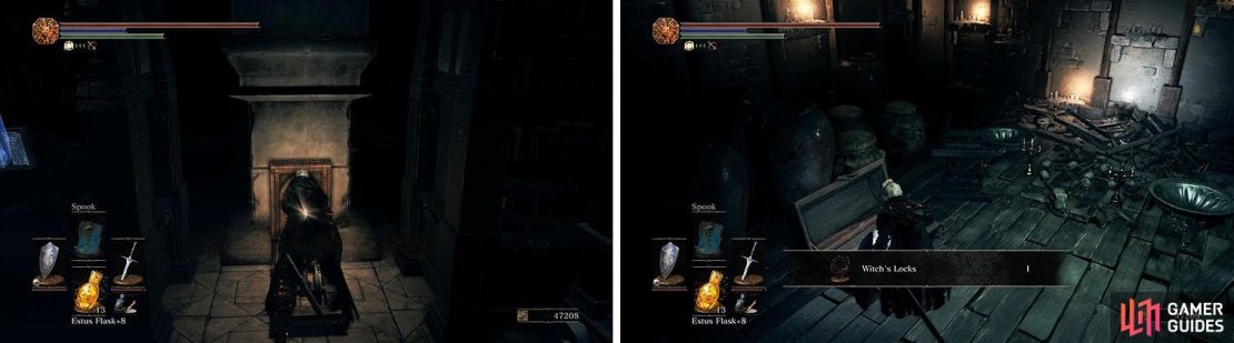 Don&rsquo;t miss the lever in the corner that reveals a hidden room with a whip and spell.