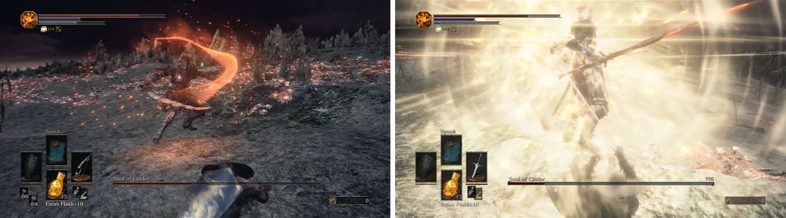 The curved blade attacks are fast and hard to avoid. On the other hand, the lance attacks are easy to avoid, but you&rsquo;ll likely get hit with the Wrath of the Gods.