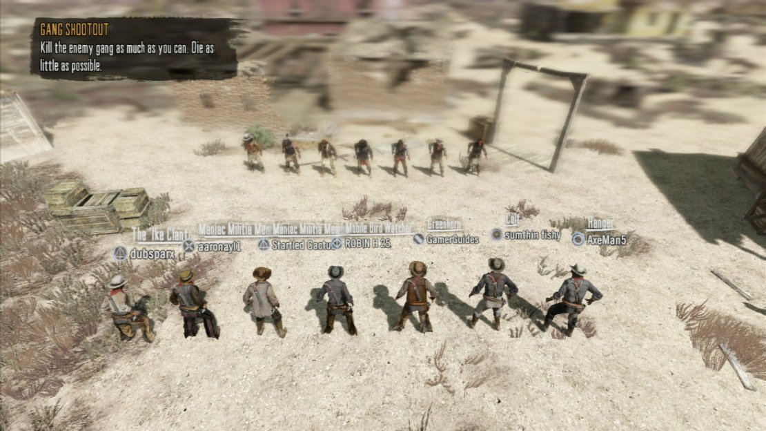 Carrying on from where GTA 4 left off, Red Dead Redemption allows you to traverse the great outdoors along with up to 15 other people. Up to 8 of you can be in the same &lsquo;posse&rsquo;/team at the same time, and you can start each of the various game modes from Free Roam at selected points in the map.  Check out our collection of multiplayer tips, as we help you rank up fast, and show everyone just who is the greatest desperado in the Wild, Wild West&hellip;