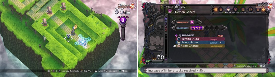 Killia will be forced on you in this battle (left), in his Overload form. Bloodis will have some extra strength from the Bigfoot&rsquo;s Evility (right).