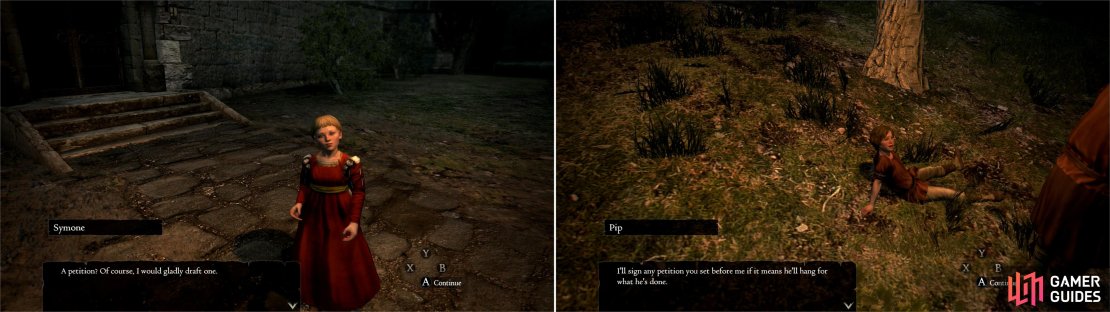 Bias holds sway in Gran Soren, visit various individuals to get petitions for Fournival&rsquo;s acquittal (left) or condemnation (right).