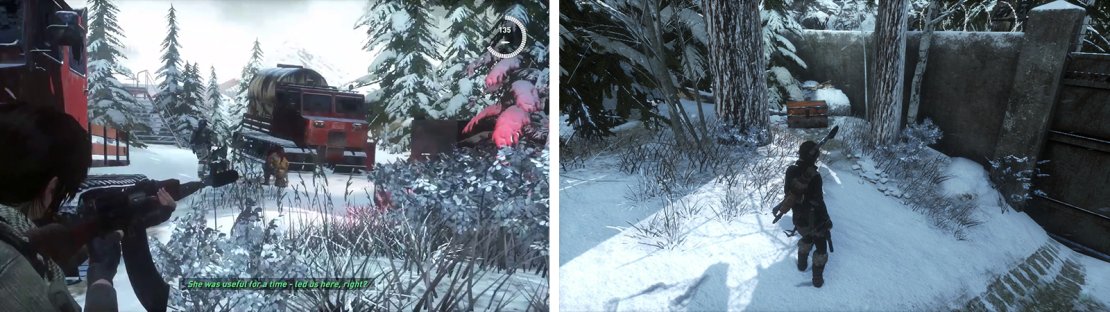 Wait for the enemies to bunch up (left) and hit them with Poison Arrows to make things quick. By the gate to the previous area you&rsquo;ll find strongbox 02 (right).