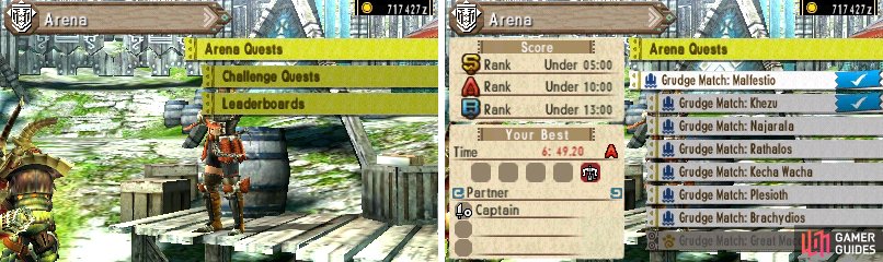 Arena and Challenge Arena Quest menu in the hub. It&rsquo;s from a different NPC.