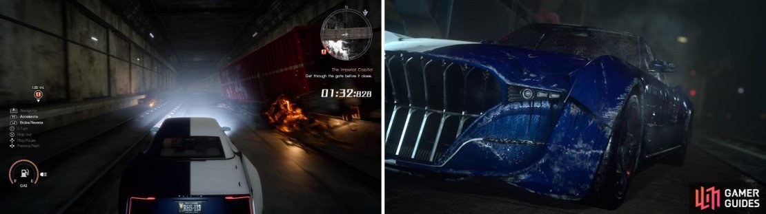 Make sure you don&rsquo;t drive into any obstacles (left). The mighty Regalia has served us well (right).