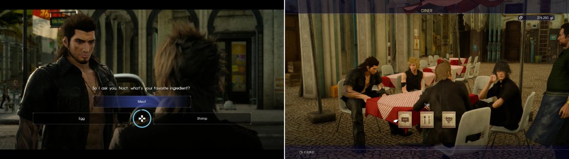 Gladiolus&rsquo;s question about your favorite ingredient will affect the objective of the quest &ldquo;The Perfect Cup&rdquo; (left). Whatever you tell him, you&rsquo;ll have to stop by Surgate&rsquo;s Beanmine for some intel (right).