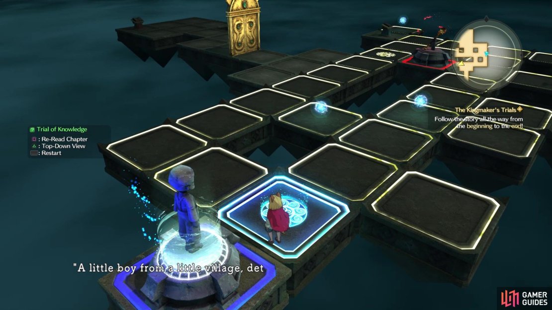 Your goal is to pass over the statue checkpoints in the correct order