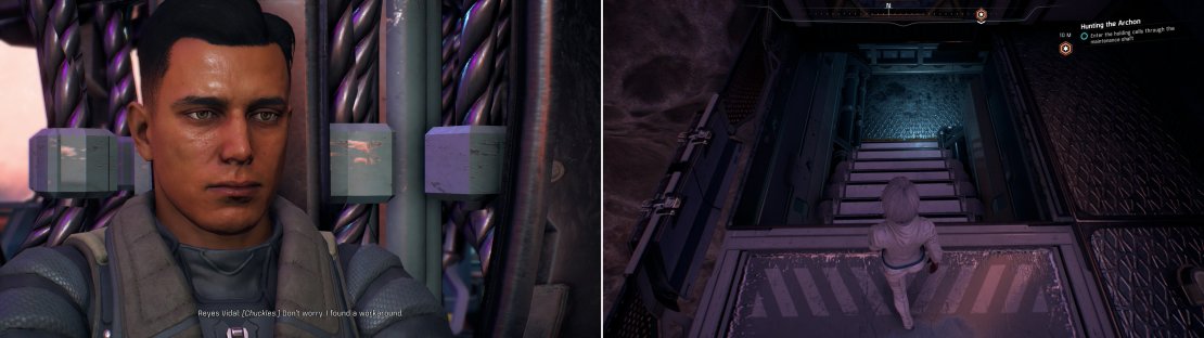 Find Reyes back out in the market if you struck out with Sloane Kelly (left) then use his workaround to infiltrate Kelly&rsquo;s stronghold (right).