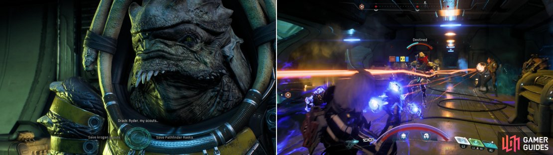 After leaving the Archon&rsquo;s chamber you&rsquo;ll be presented with two rescue options - you only have time for one (left). Either way, you&rsquo;ll have to fight through a mass of Kett, including another Ascendant (right).