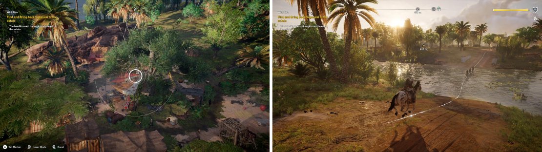 Stealth is difficult as your comrades like to just wade into the fray. Once you&rsquo;ve rescued Saganaki, ride the horse (right) on the long journey back.