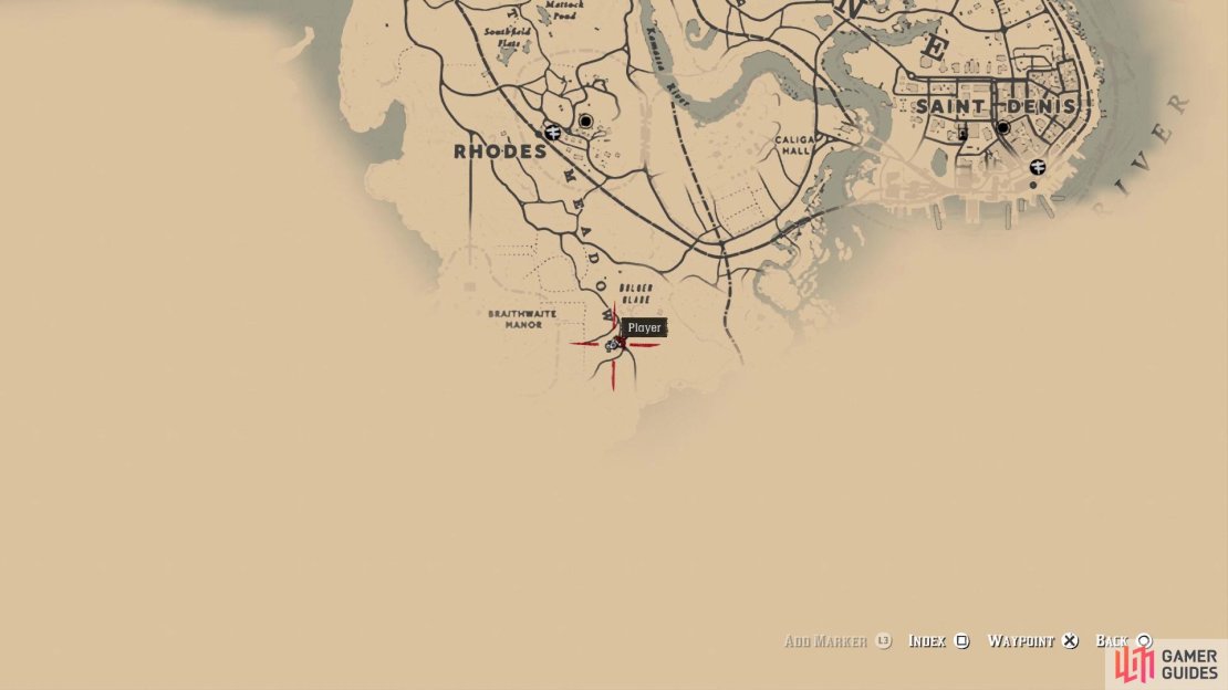 The location of the first map piece
