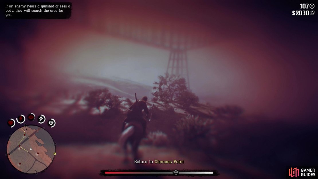 Take the horse along the river to easily escape the O&rsquo;Driscolls.